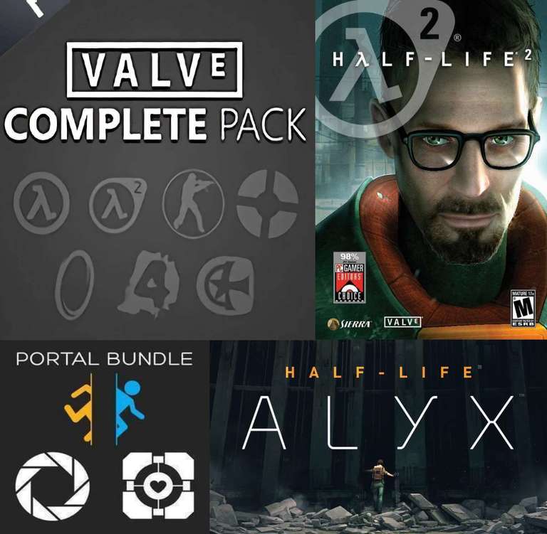 Valve Sale : Complete Pack - 23 Spiele : Half Life 1 + 2, Left 4 Dead 1 + 2, Portal 1 + 2, etc. (PC - Steam & Steam Deck)