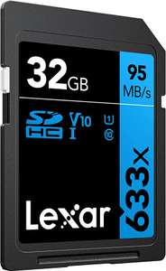 Lexar Professional 633x R95 SDHC 32GB, UHS-I U1, Class 10 SD-Karte, 95 MB/s Lesen, DSLR-Mittelklasse für 5,85€ inkl. Versand (Amazon Prime)