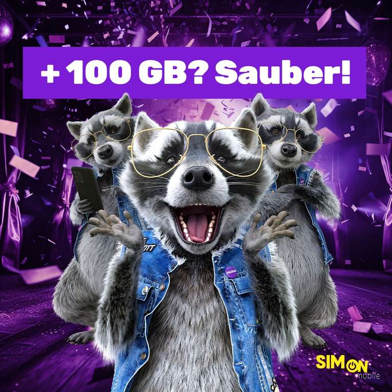 SIMon mobile (Vodafone): 100 GB Datenbonus für Neukunden + mtl. kündbar + Erster Monat for free möglich (über KwK)