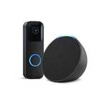 Blink Video Doorbell, schwarz, Funktionert mit Alexa + Wir stellen vor: Echo Pop
