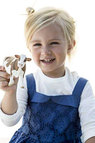 schleich 13801 Fleckvieh-Kuh, für Kinder ab 3+ Jahren, FARM WORLD - Spielfigur (Prime / Abholung Media Markt/Saturn)