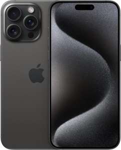 Apple iPhone 15 Pro Max 256GB Titan Schwarz (Apple A17 Pro, 6.7", 2796x1290 Pixel, OLED, 120Hz, HDR, 2000nits, 48MP, 5G, Dual-SIM, IP68)