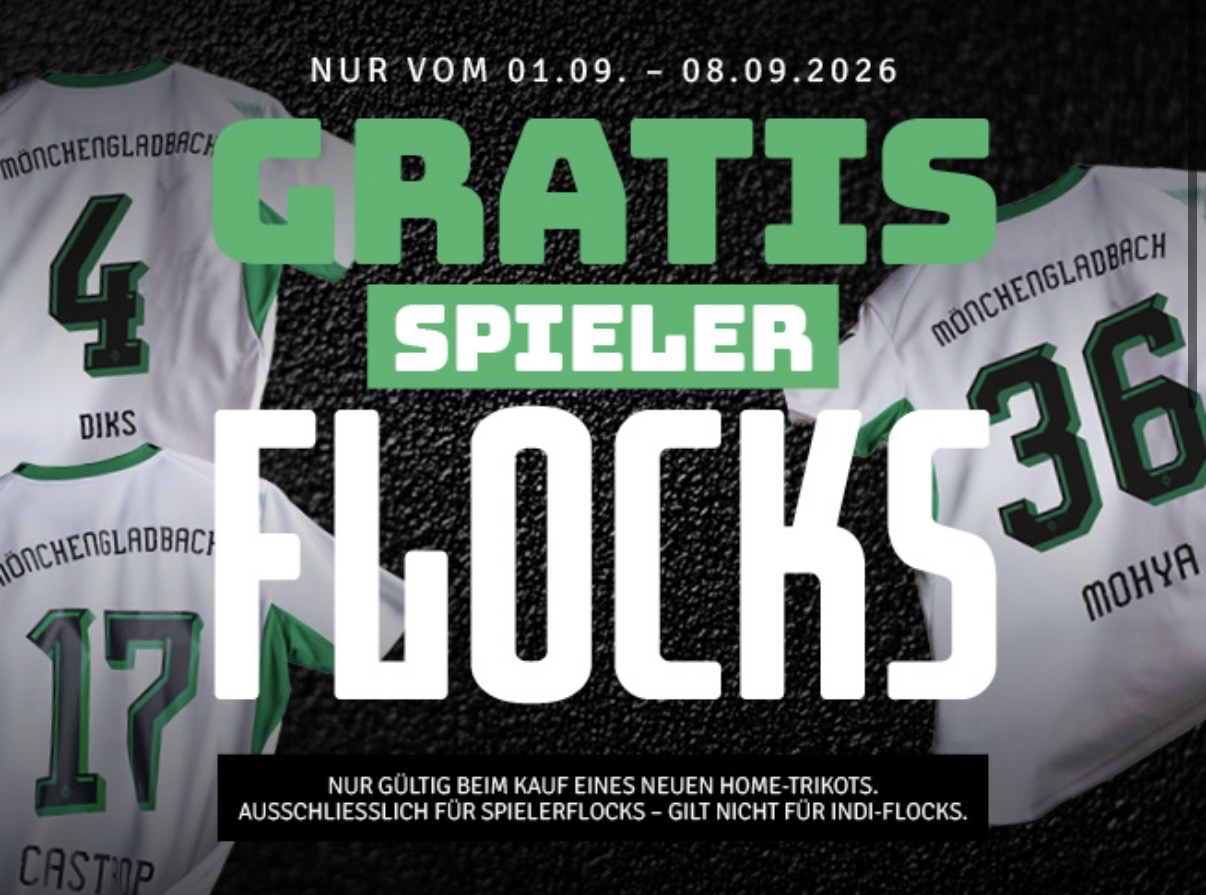 Gratis Spieler Flocks (Hometrikot) Borussia Mönchengladbach