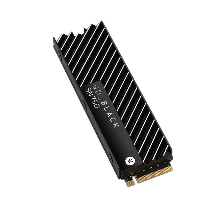 Western Digital WD_BLACK SN750 NVMe SSD 500GB, M.2 2280/M-Key/PCIe 3.0 x4 mit Kühlkörper