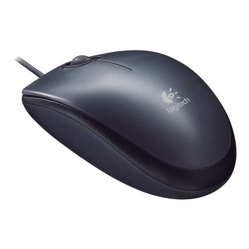 Prime: Logitech M90 Maus mit Kabel, 1000 DPI Sensor, USB-Anschluss, 3 Tasten, Für Links- und Rechtshänder, PC/Mac - Grau