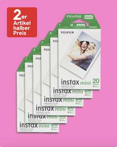 2ter Artikel zum halben Preis auf Instax (Fotopapier & Zubehör) |z.B. Fotopapier für Fujifilm Instax Mini (2 x 20 Stück) für 0,64 €/Foto