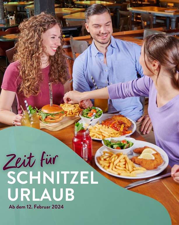 Cafe del sol: Schnitzelurlaub: Schnitzel Flatrate für 13,90€ - All you can eat ab 13,90 Euro (standortabhängig) ab den 12.2.