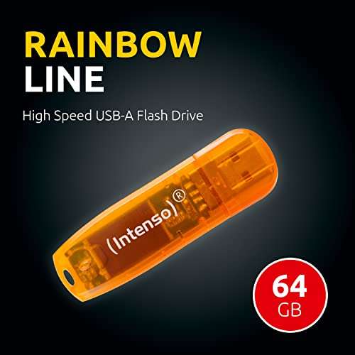 Intenso Rainbow Line 64 GB USB-Stick USB 2.0, orange, 3502490 (PRIME)