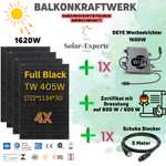 Balkonkraftwerk 1600 Watt + Wi-Fi + 4 Solar Module + Kabel + Drosslung auf VDE 800/600 Watt+ kostenloser Versand