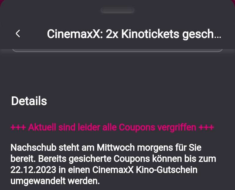 Telekom Magenta Moments Zwei Kostenlose Kinotickets Cinemaxx Gratis Gutschein Für Telekom
