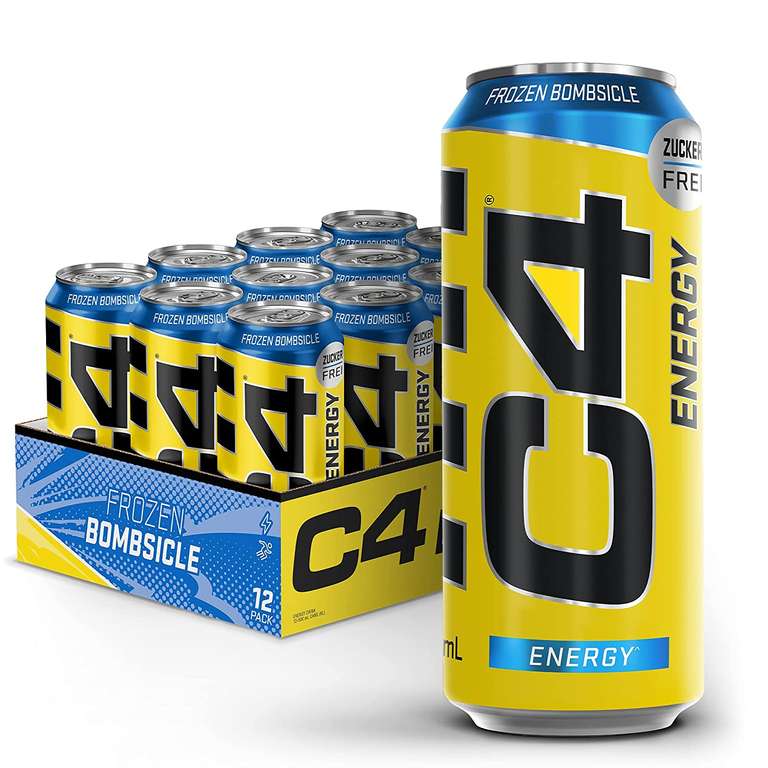 60x 500ml Cellucor C4 Energy Drink ("Twisted Limeade" oder "Frozen Bombsicle", MHD 07/23, ~67 Cent pro Dose)