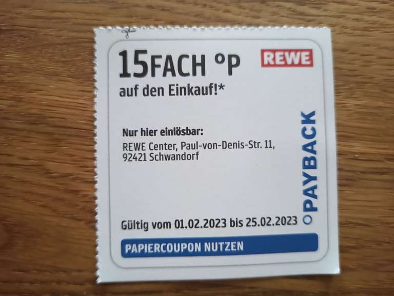 Rewe Payback 15-fach Punkte 01.02. bis 25.02.23