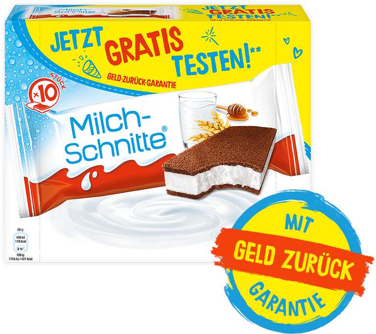 [GzG] Milch-Schnitte 10er Pack GRATIS TESTEN vom 16.01.-31.03.2023