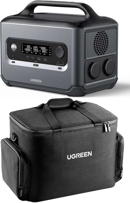 [Prime] UgreenPowerRoam 1200 Powerstation + Tasche (1024Wh, LiFePO4, 2x AC bis 1200W, 2x USB-C bis 100W, 2x USB-A bis 22.5W, 12V bis 120W)