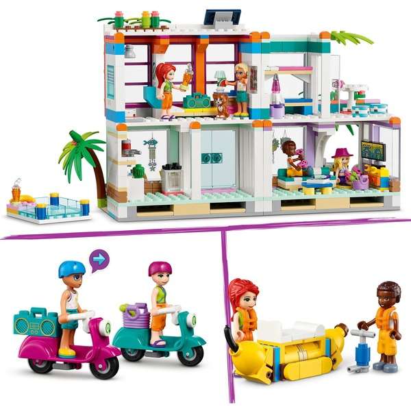 LEGO 41709 Friends Ferienhaus am Strand, Konstruktionsspielzeug + 3 Gratisbeilagen
