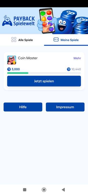 (Payback) bis zu 10.000 Punkte für das Spielen von CoinMaster (personalisiert)