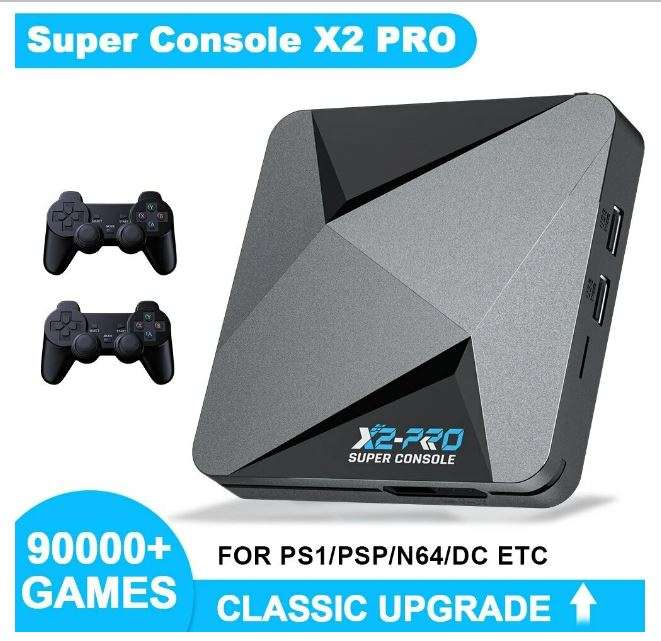 Super Console X2 Pro Retro-Game Konsole, 256 GB, 4k@60FPS, Android + EmuELEC 4.6 + CoreELEC, 2,4+5G, BT, USB, HD