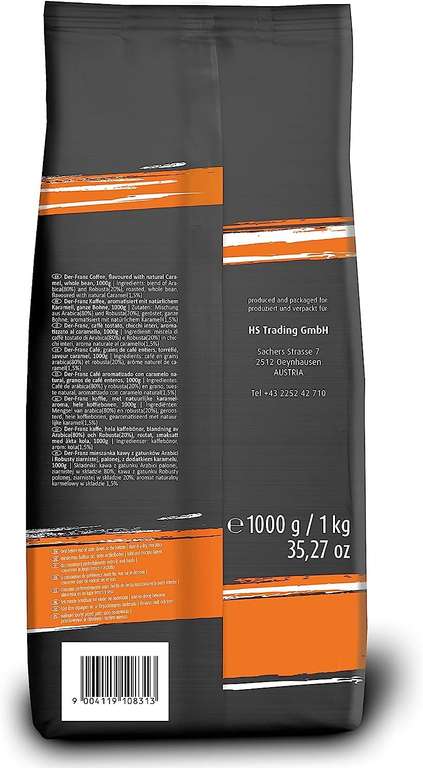 DER-FRANZ Kaffee, mit natürlichem Karamellaroma, ganze Bohne, 1kg (Prime)