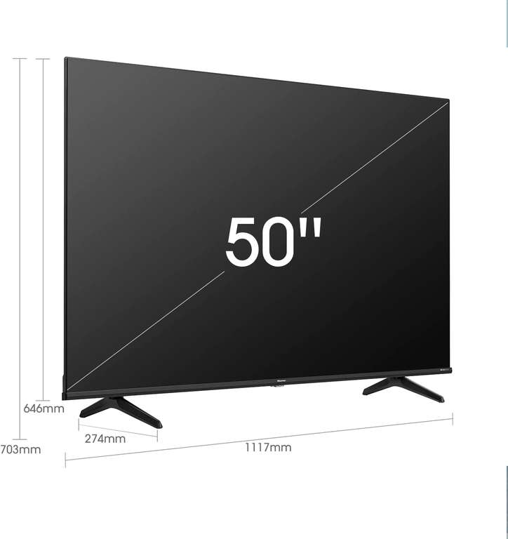 Hisense 50E7HQ Hisense QLED Smart-TV 127cm (50 Zoll) Fernseher (4K, HDR, HDR10, HDR10+ decoding, HLG, Dolby Vision 331,-