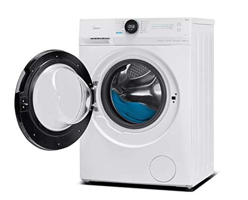 Midea MF20EW90WB [A] Waschmaschine - 9KG - 1400 U/min + Inverter Motor + Steam Care + Nachlegefunktion + App Steuerung + AquaStop [Prime]