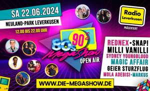 1 Standard-Ticket für "80s/90s - Die Mega Show" am Sa. 22.06.2024 in LEVERKUSEN