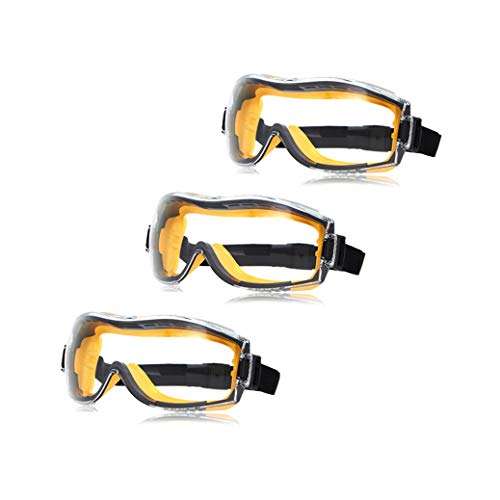 [Prime] Amazon Basics – Schutzbrillen 1QP158A3, Anti-Beschlag-Wirkung, klare Gläser, elastisches Kopfband, 3 Stück