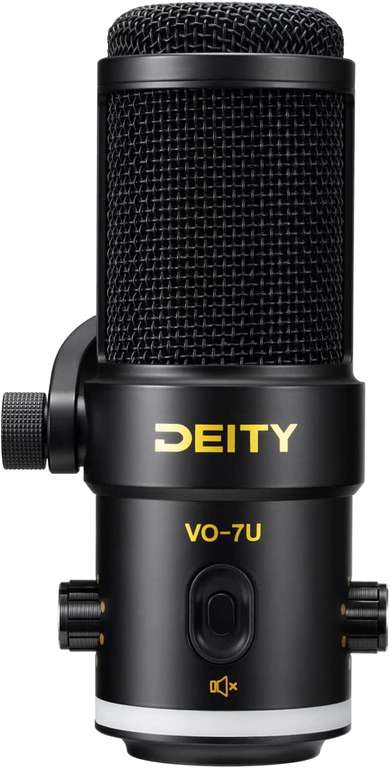 Deity VO-7U USB Mikrofon Podcast Kit (dynamisch, Niere, 24bit/48kHz, USB-C, 3.5mm-Monitoring, RGB-Beleuchtung, Mikrofonarm & Popschutz)