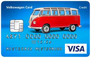 25€ Shoop Cashback für Volkswagen VISA Card Kreditkarte inkl. Zusatzkarte 1 Jahr kostenlos mit Wunschmotiv, Guthabenführung möglich