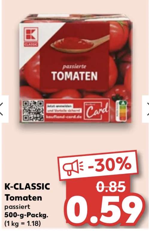 [Kaufland] 500g Passierte Tomaten K-Classic