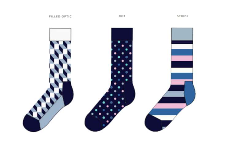 12 Paar Happy Socks Baumwoll-Socken | bunt gemusterte Alltags-Strümpfe in Geschenk-Box, 4x3er Pack
