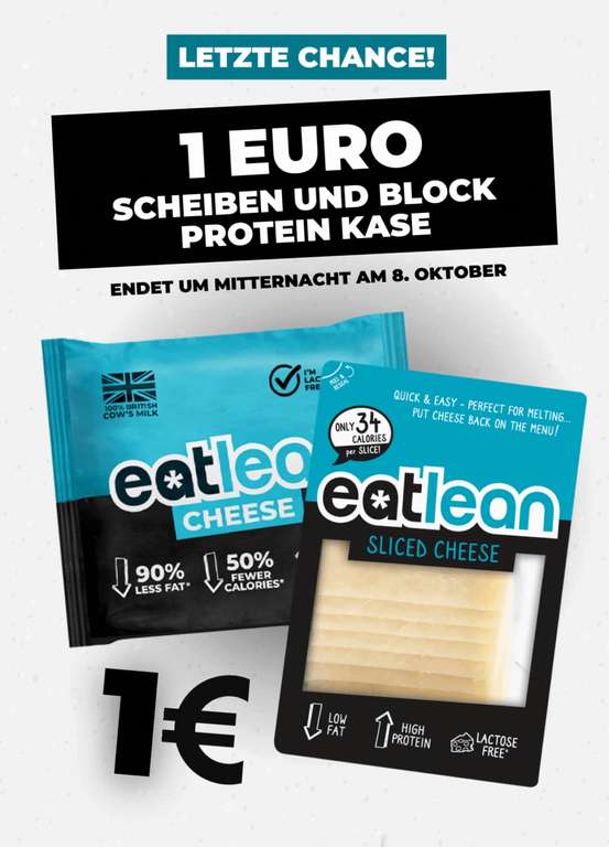 eatlean Protein Low-Fat Käse "CHEESE" Block 200g | 12kg Käse für 50€!!! | MHD Sale