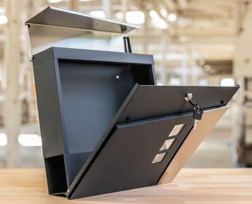 Briefkasten Postkasten mit Zeitungsrolle aus Edelstahl in 3 verschiedenen Designs