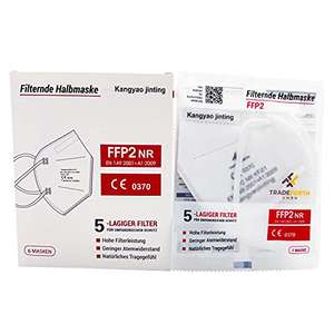 (PRIME) 100 Stück Tradeforth GmbH FFP2 Schutzmaske 5-Lagig hygienisch einzelverpackt, Farbe weiß