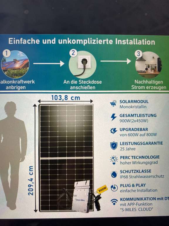 EPP Solar 900/800 W Balkonkraftwerk