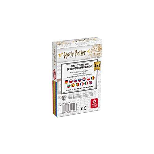 ASS Altenburger 22584064 Harry Potter-4 in 1 spielbar als Quartett, Mau, Schnipp Schnapp und Memo (Amazon Prime)