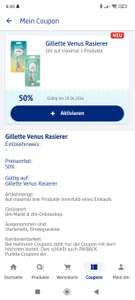 (DM) -50% auf Gillette Venus Rasierer in Mein dm-App, z.B. Deluxe Smooth Sensitive Rosegold