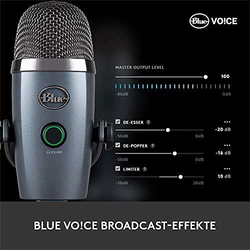 Blue Microphones Yeti Nano Premium USB-Kondensatormikrofon, Mit Blue VO!CE Vocal Effekten, Kompakte Maße(Prime/Otto flat)