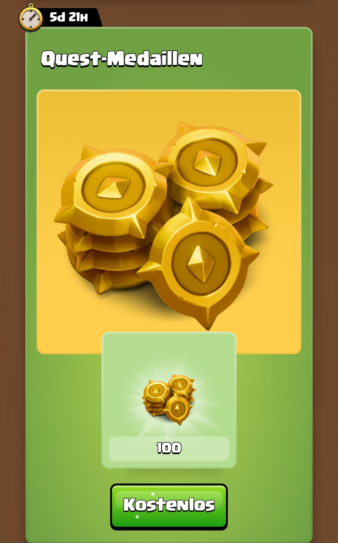 [Supercell Store] Clash of Clans: 100 Event-Medaillen (Quest-Medaillen) kostenlos