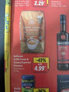 [Lidl Lokal] Bellarom Caffé Crema & Aroma (ganze Bohnen) 1 KG ab 13.05.24