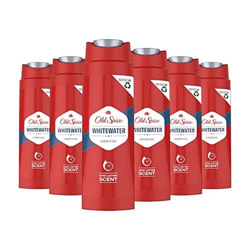 [PRIME/Sparabo] Old Spice Whitewater 2in1 Duschgel, 6er Pack (6 x 250 ml), Showergel Mit Langanhaltendem Duft Für Männer, Herren Duschgel