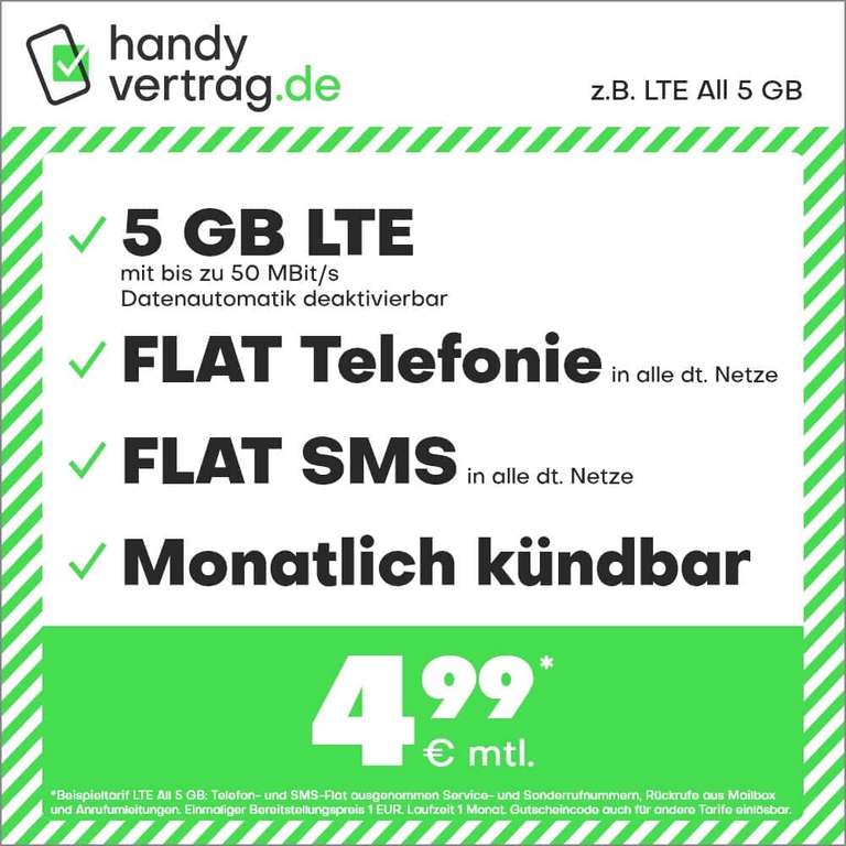 [Amazon] Sim.de/handyvertrag.de (o2) | 5 GB LTE+Allnet+SMS-Flat für 4,99€ | 10GB->6,99€| 14GB->8,99€| 20GB->10,99€| 25GB->12,99€|günstige AG