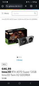 Nvidia RTX 4070 Super Inno3D mit Shoop Cashback effektiv etwa 574€ (andere Grafikkarten ebenfalls möglich)