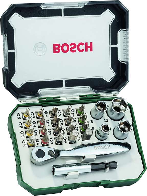 Bosch 5tlg. Robust Line Hammerbohrer SDS Plus-5 Set, Ø 5/6/6/8/10 mm 11€ / Bosch 26tlg. Bit und Ratschen-Set 14€ (Prime)