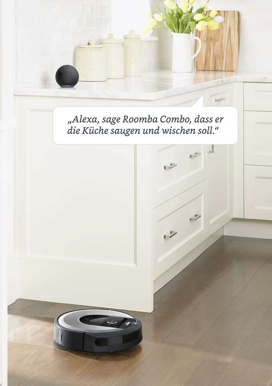 iRobot Roomba Combo i8+ (i8576) Saug-/ Wischroboter mit 2. Auffangbehälter mit Wischpad, Autom. Absaugstation, Smarte Kartierung