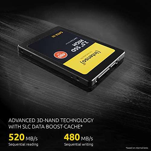 Intenso Interne 2,5" SSD SATA III High, 480 GB, 520 MB/Sekunden für 16,99€ (/Nbb Abh)