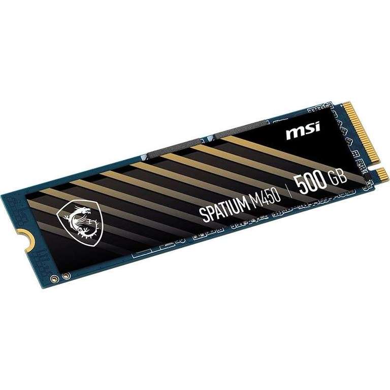 [Mindfactory] 500GB MSI M450 Spatium NVMe M.2 PCIe 4.0 SSD (S78-440K090-P83) für nur 29€ / über mindstar zum Bestpreis