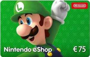 Nintendo eShop Guthaben 75€ Europa für 59.93€ (Faktor 7,99)
