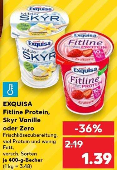 [Kaufland] Exquisa Fitline Protein oder Zero 400g für 89 Cent (Angebot + Coupon) - bundesweit