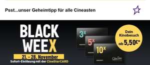 10x Kino für 55€. Cinestar Blackweek - 21.11.-28.11.2022