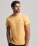 Superdry Herren Essential T-Shirt Aus Bio-Baumwolle Mit Micro-Logo, Größe L-XL in gelb